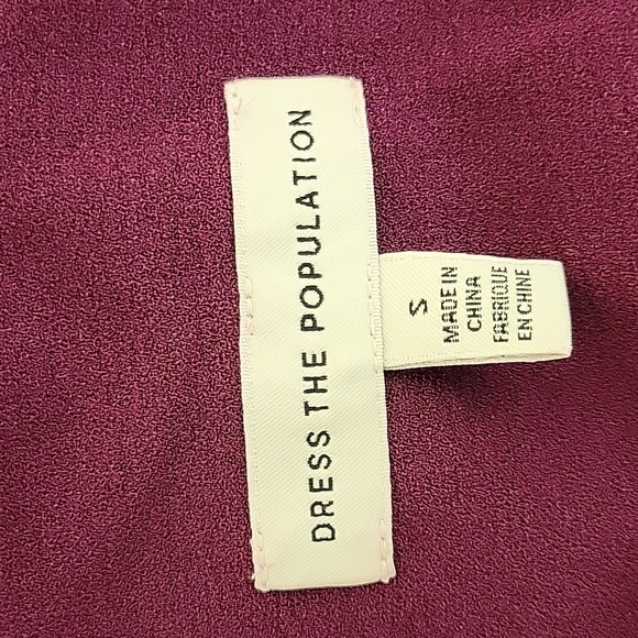 Dress The Population Tiffany One Shoukder Dress Sz 2 Burgundy NWOT - Picture 6 of 8